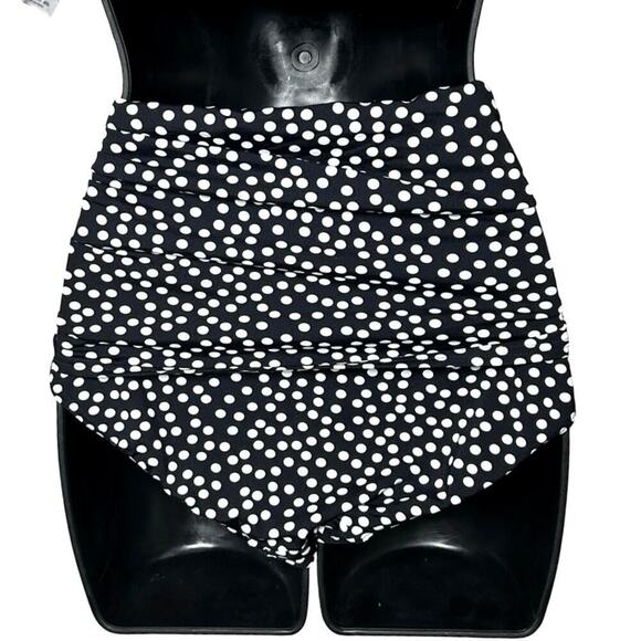 Lands End Women’s Polka Dot Racer Back Two Piece Tankini Black/White Size 6 - Picture 7 of 7